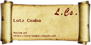 Lotz Csaba névjegykártya